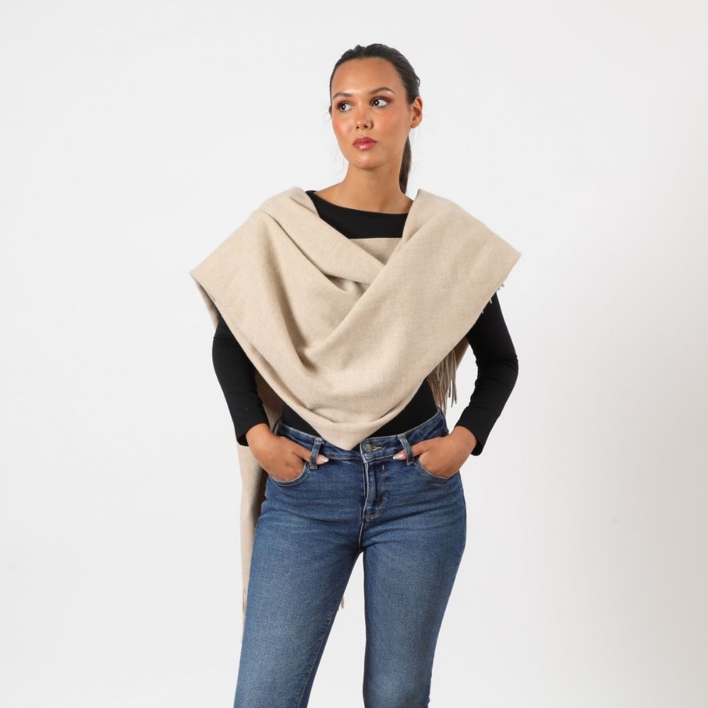 Manta Ava Beige Humana