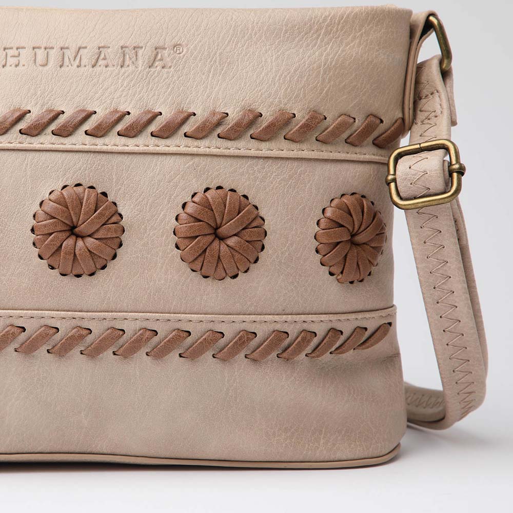 Cartera Cruzada Flower Beige Humana