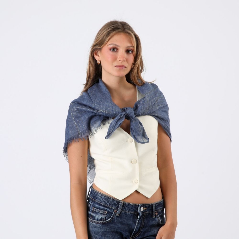 Pañuelo Liso Blue Lurex Humana