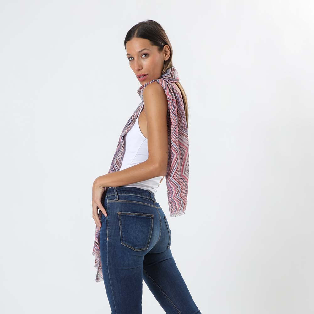 Pañuelo Estampado Chevron Rosado Humana