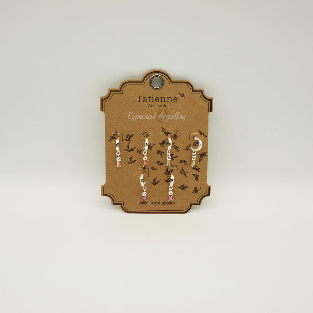 Set de argollas plateadas Especial Golondrina Tatienne