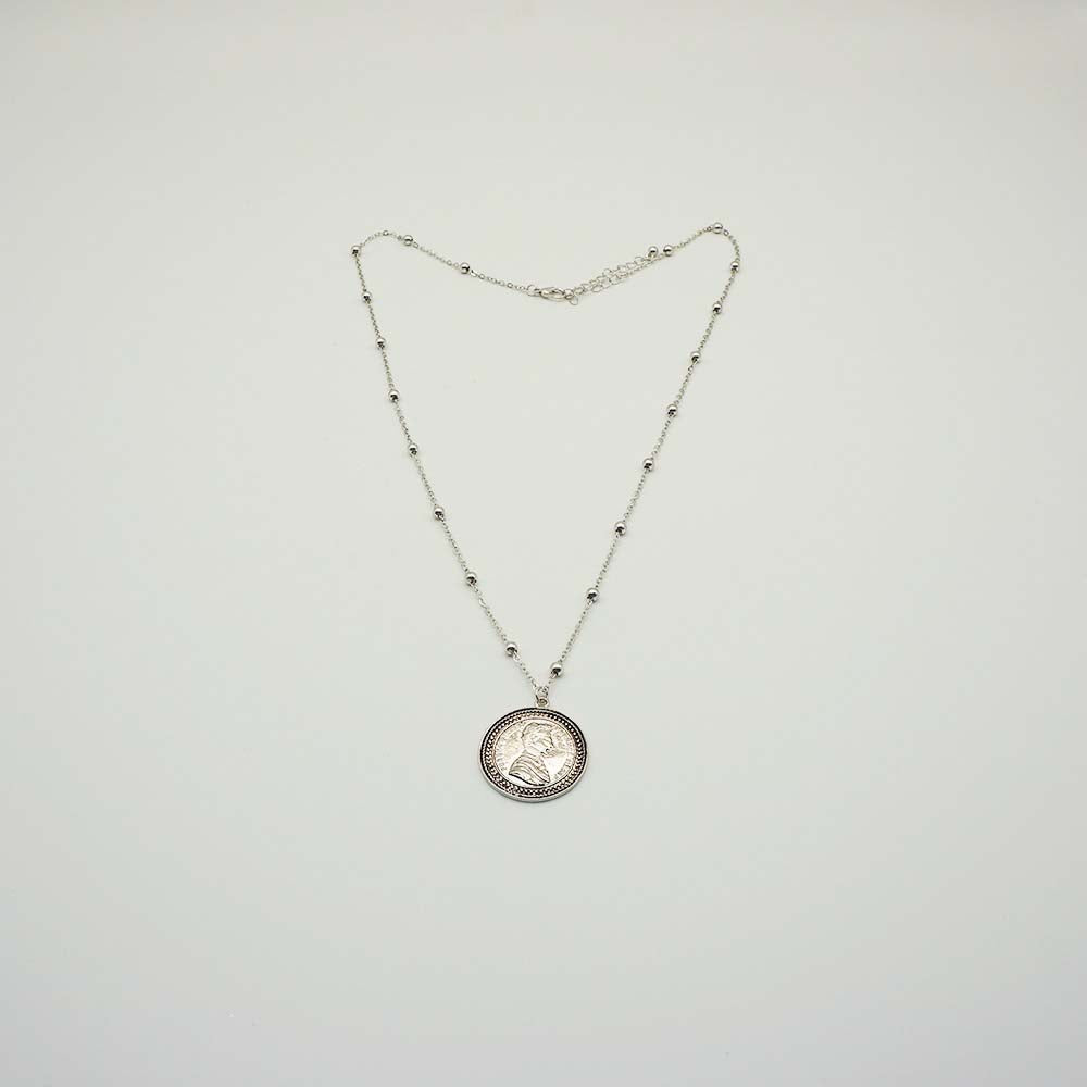 Collar Largo Coin Plateado Tatienne