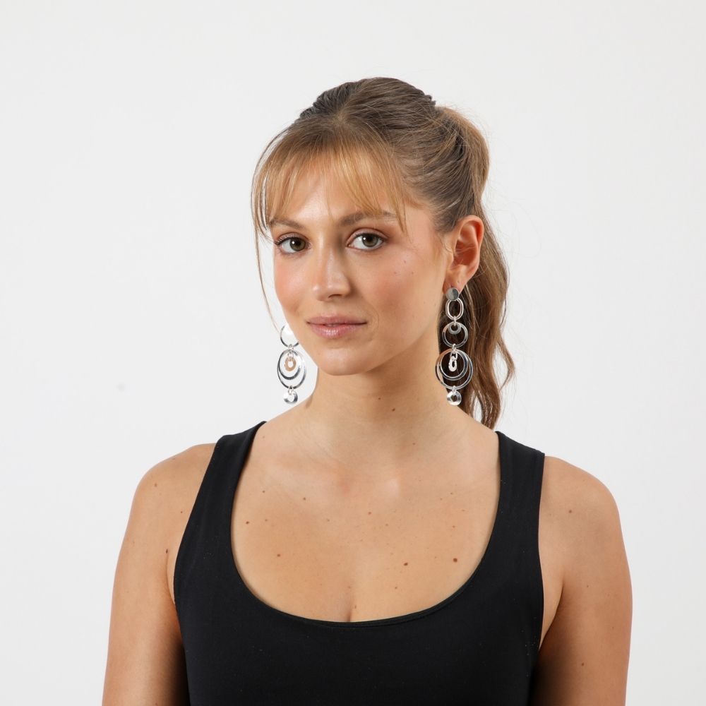 Aros Largo Piri Plateado I-D