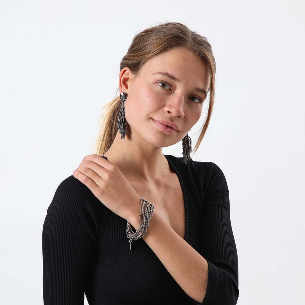 Aros Largo Cloudy Plateado Humana