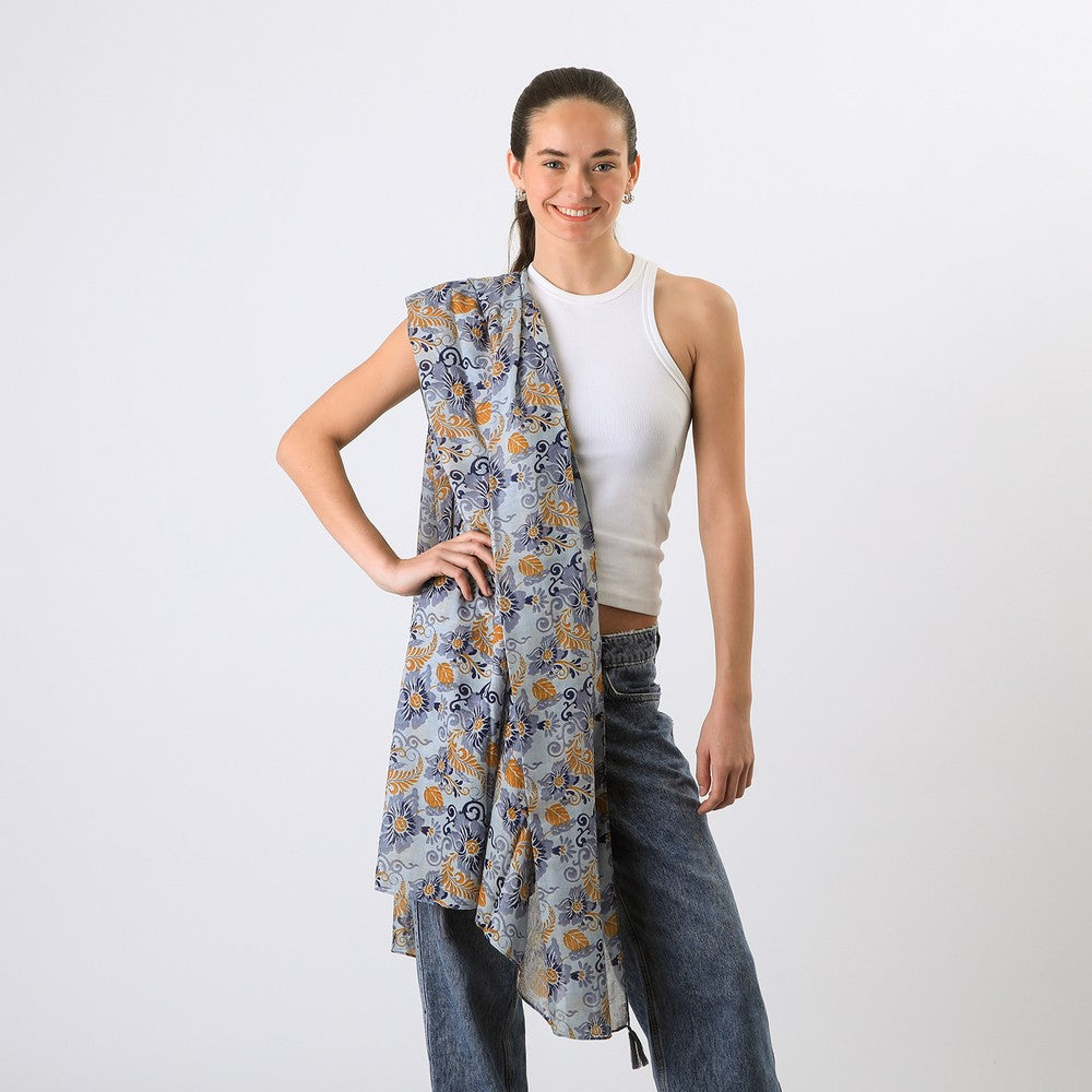 Pañuelo Estampado Cuno Celeste Humana