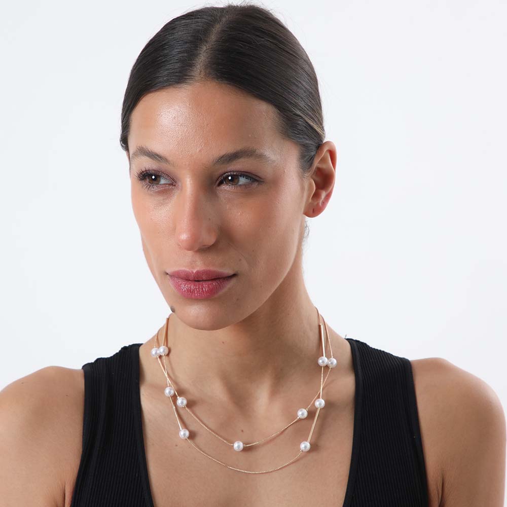 Collar Corto Perle Dorado i-D