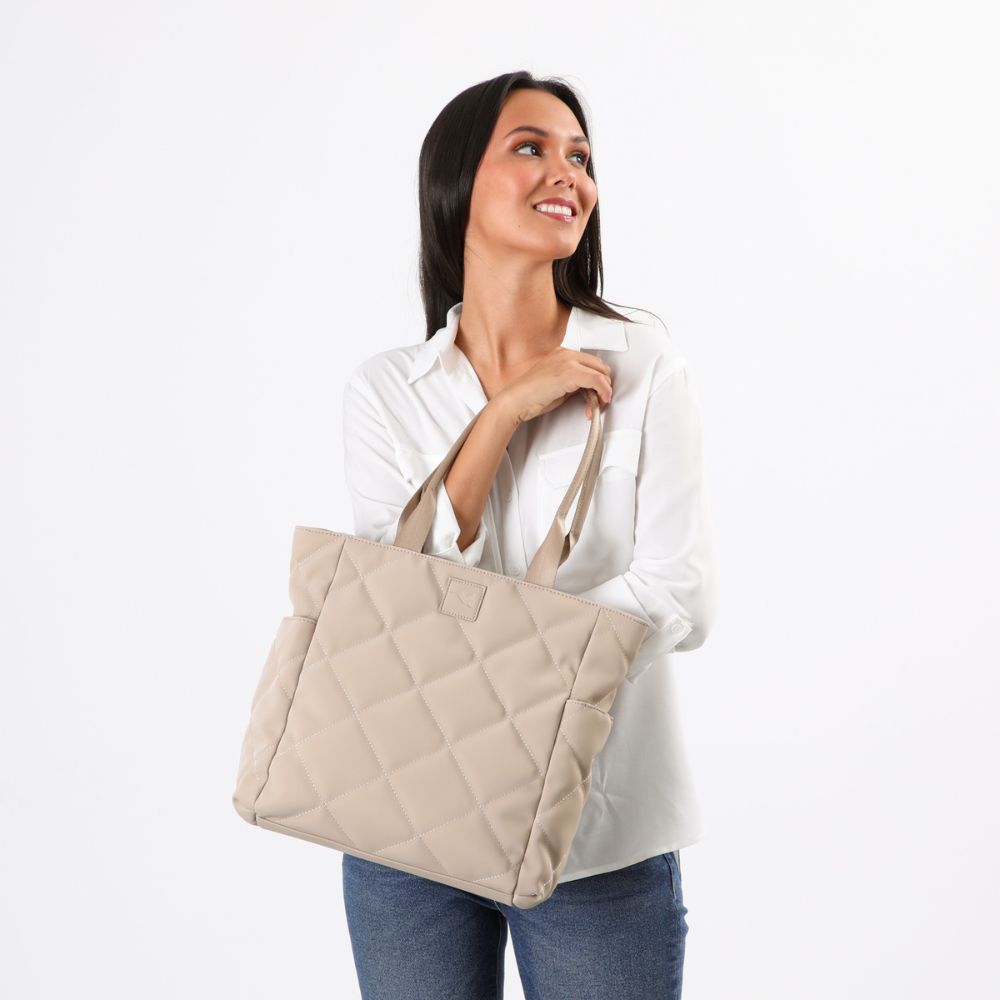 Cartera Hombro Nylon Pascua Beige Tatienne