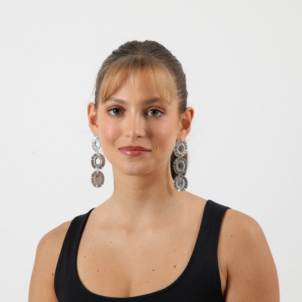 Aros Largo Dimas Plateado I-D