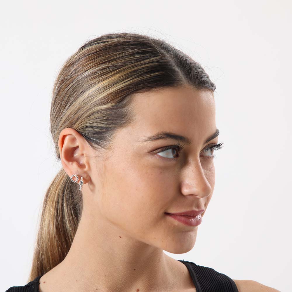 Set Aros Zora Plateado i-D