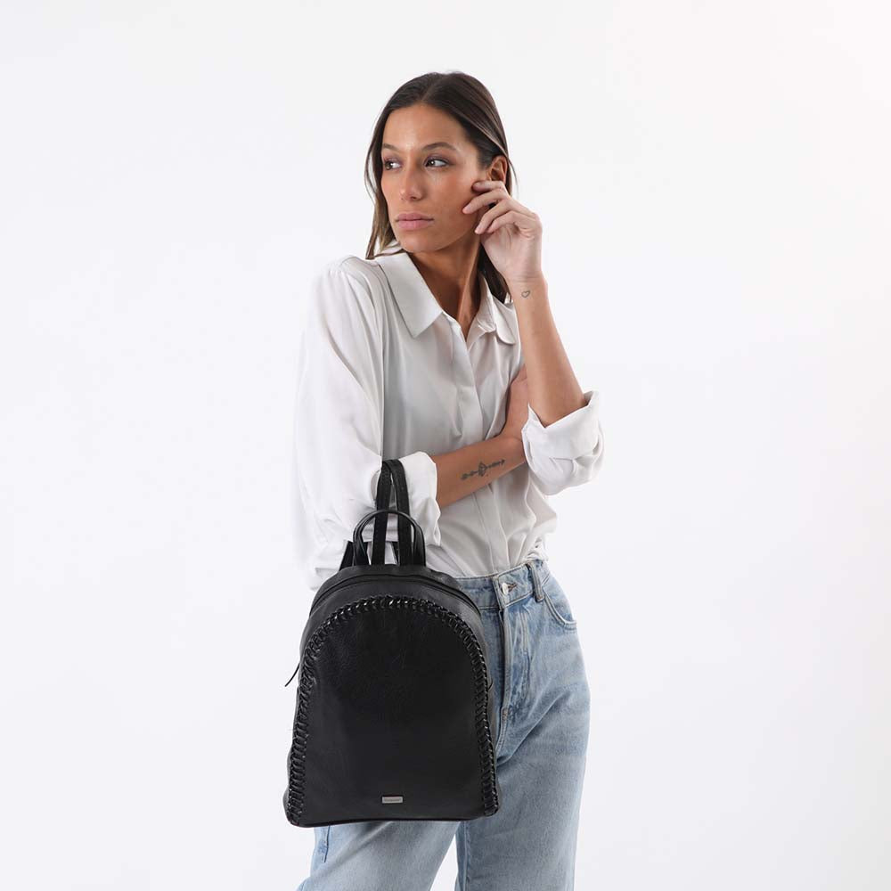 Mochila Natural Negra Tatienne