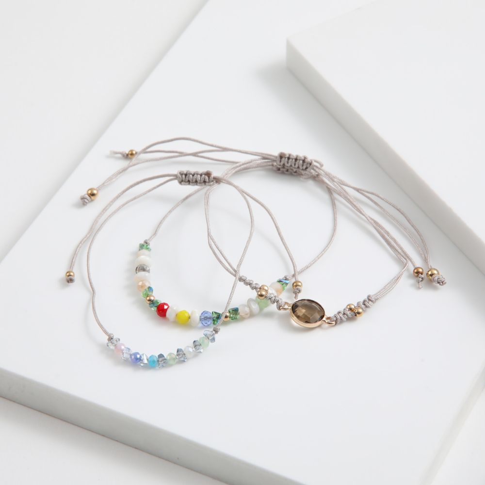 Set de 3 pulseras Mina Gris ID