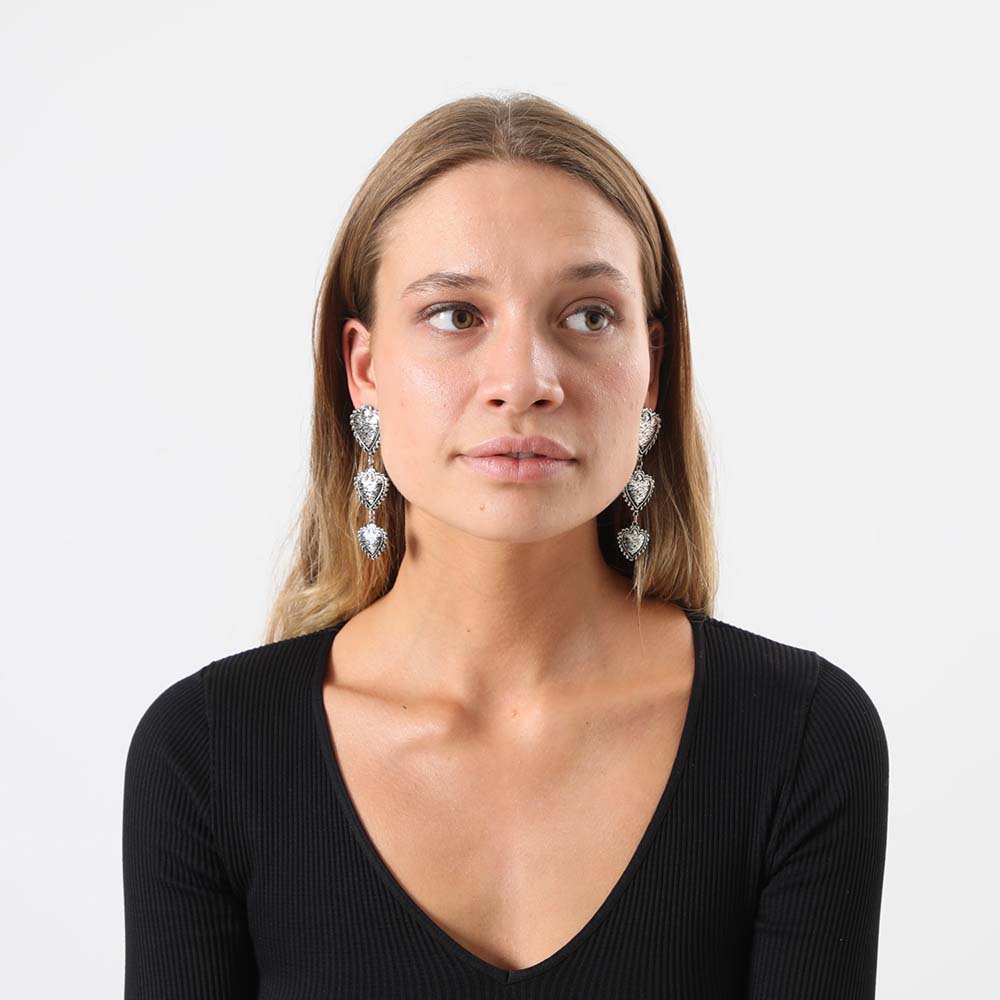 Aros Largo Mick Plateado Humana