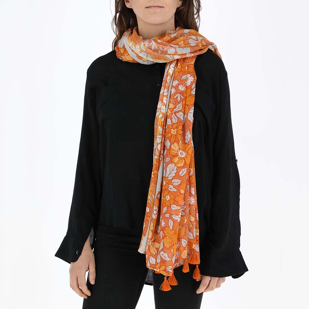 Pañuelo Estampado Blossom naranjo Humana