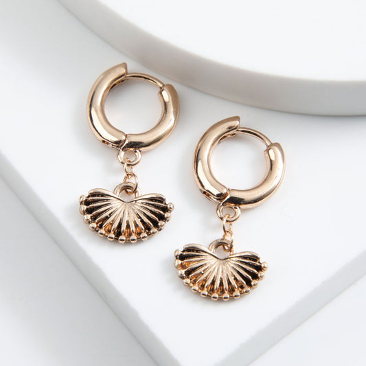 Aros Argollas Fan Dorado Tatienne