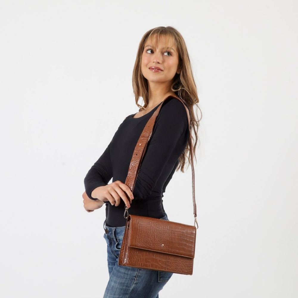 Cartera Cruzada Colette Camel I-D