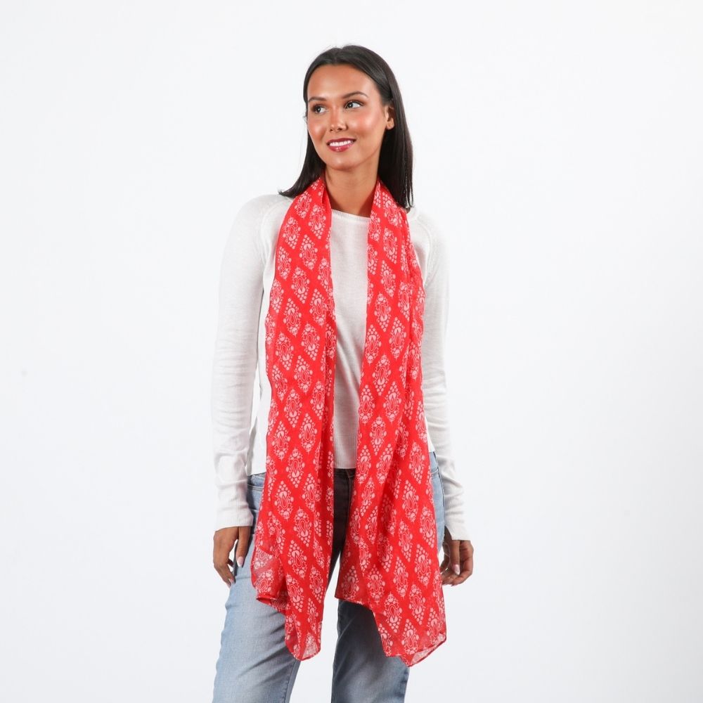 Pañuelo Estampado Senecio Rojo I-D