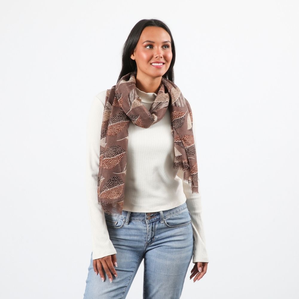 Pañuelo Estampado Lavanda Café I-D