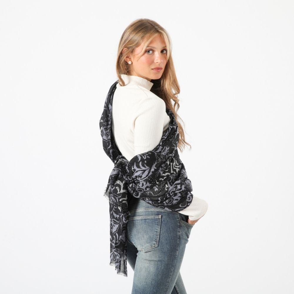 Pañuelo Estampado Dracena Negro I-D