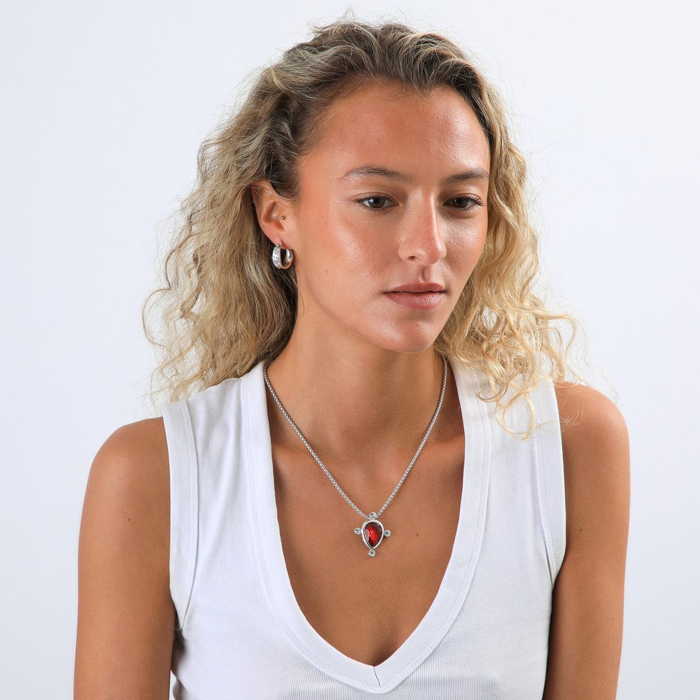 Collar Corto Plateado Eli I-D