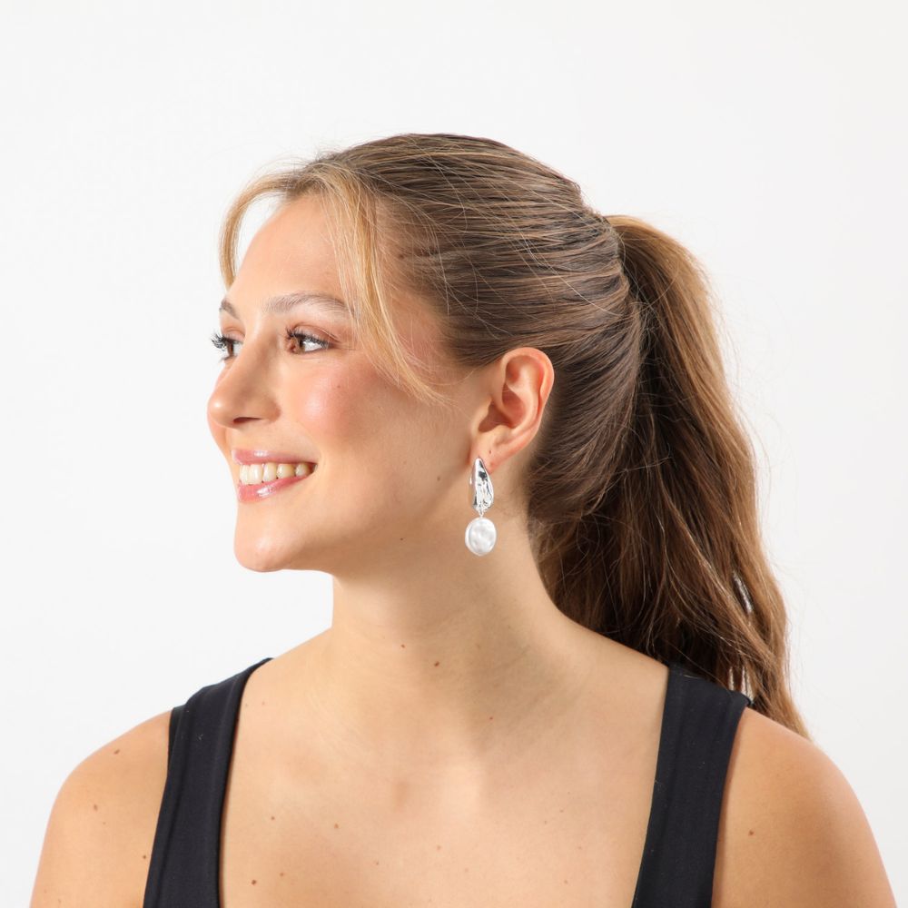 Aros Mediano Plateado Especial 4 Tatienne