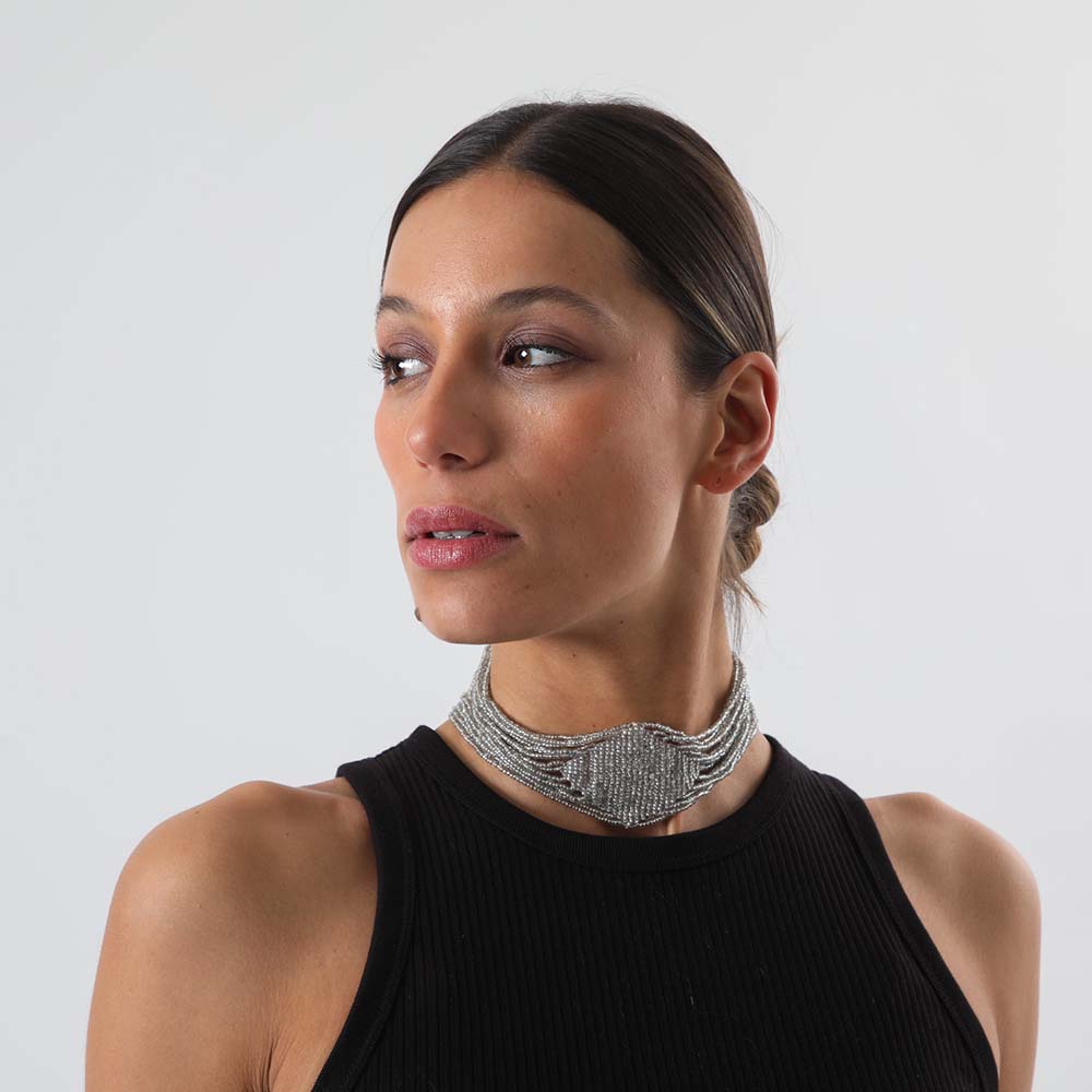 Collar Chocker Tamariu Plateado Humana