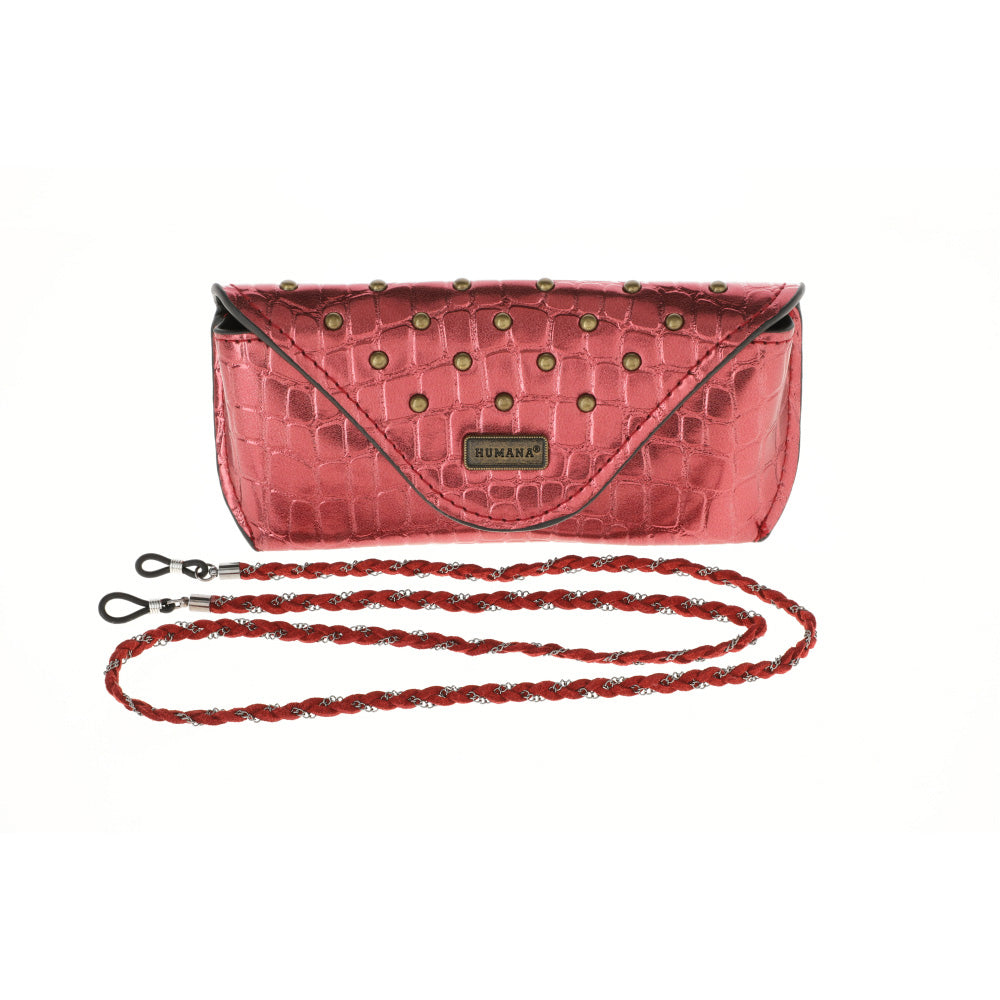 Set Porta-Anteojos y Estuche Tachas Burdeo Humana