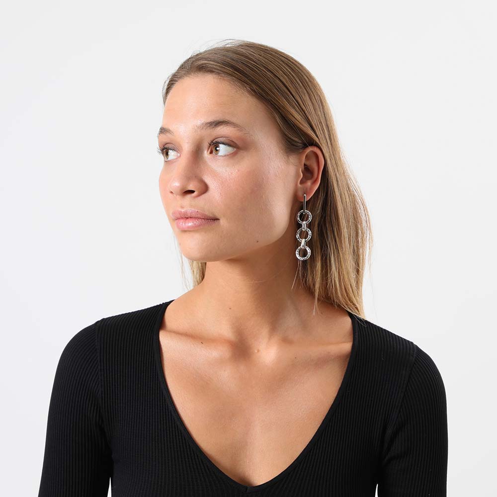 Aros Largo Grunge Plum Janis Plateado Humana