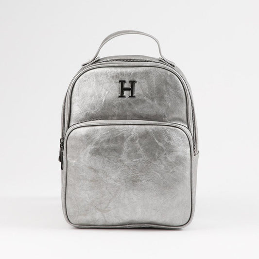 Mochila Angie Ecocuero Plateada Humana