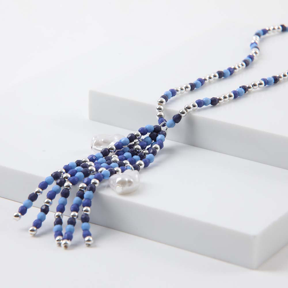 Collar Largo Fatima Azul Tatienne