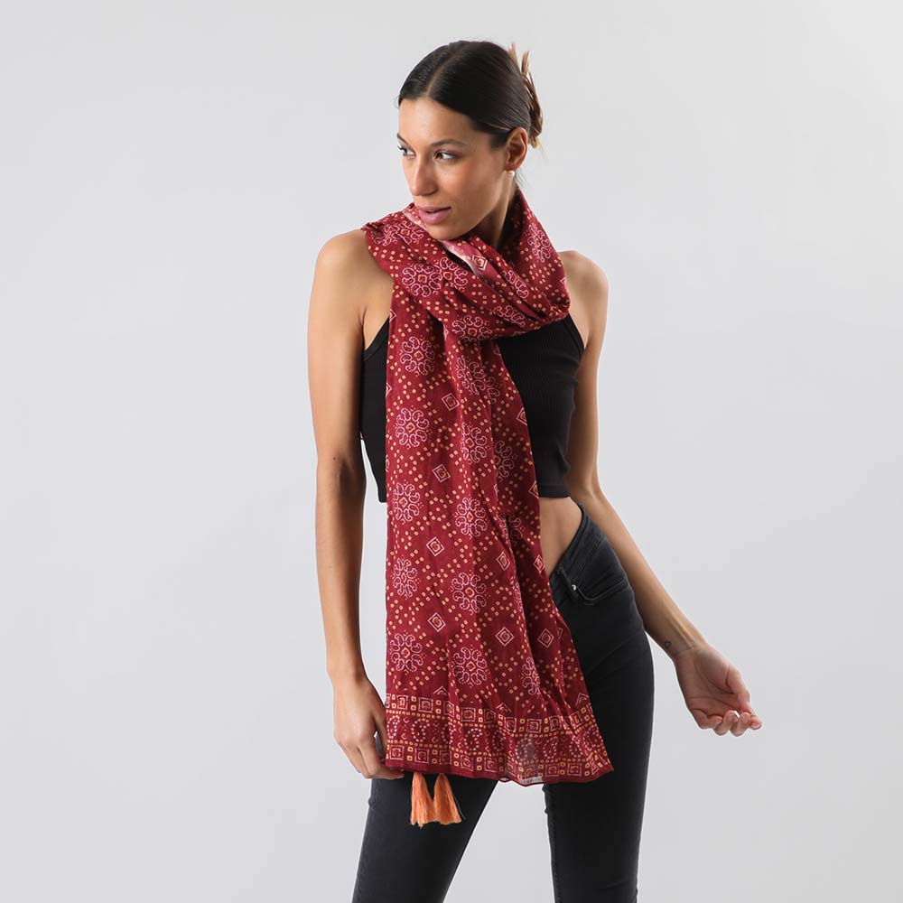 Pañuelo Estampado Vicenaza Rojo i-D