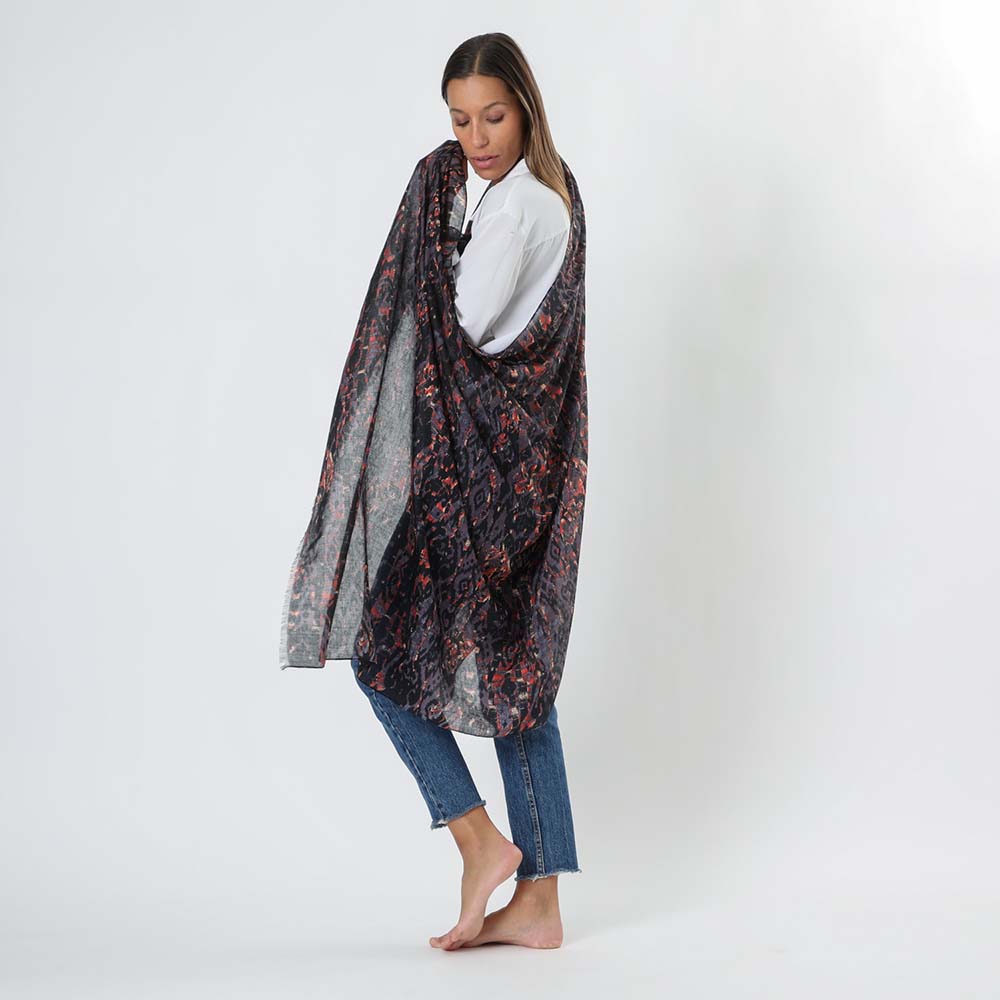 Pañuelo Estampado Colima Negro Tatienne