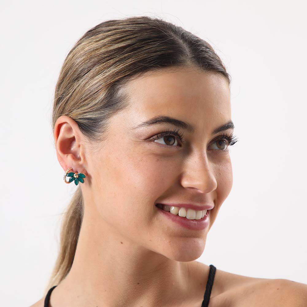 Set Aros Floral Verde Tatienne