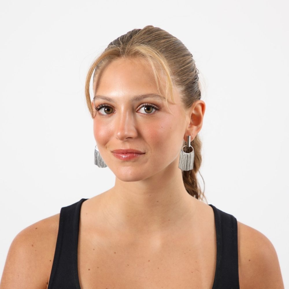 Aros Largo Jackie Plateado Humana