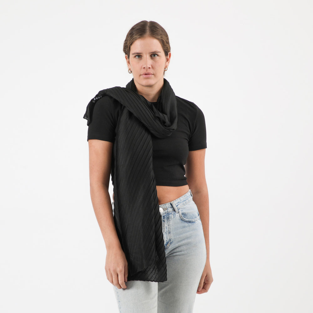 Pañuelo Liso Plumeria Negro i-D