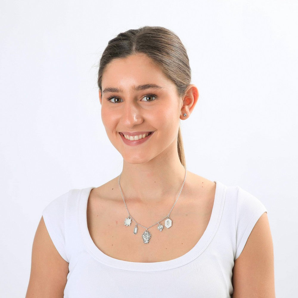 Collar Corto Viola Plateado I-D