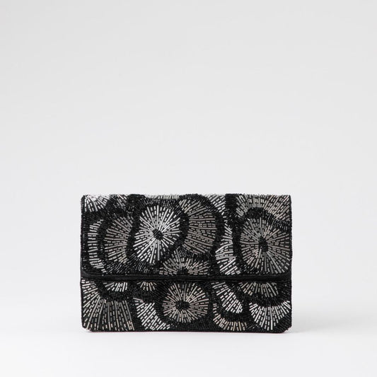 Cartera De Fiesta Mostacilla Radial Plateado Humana