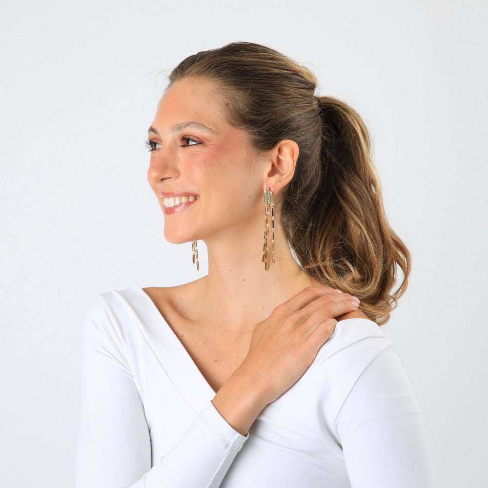 Aros Largos Vania Dorado Humana