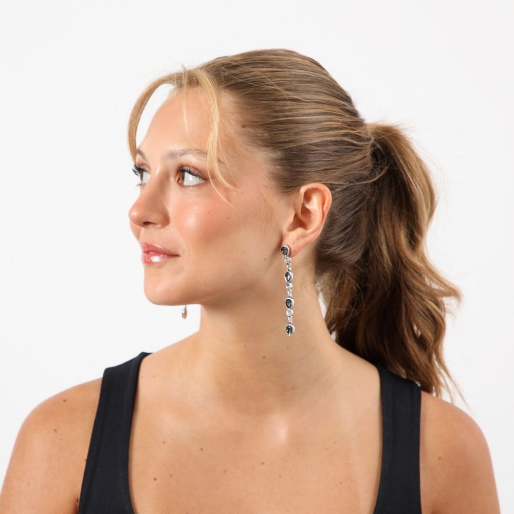 Aros Largo Frani Plateado Humana