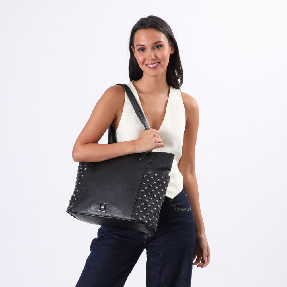 Cartera Tote Ecocuero Carol Negro Humana