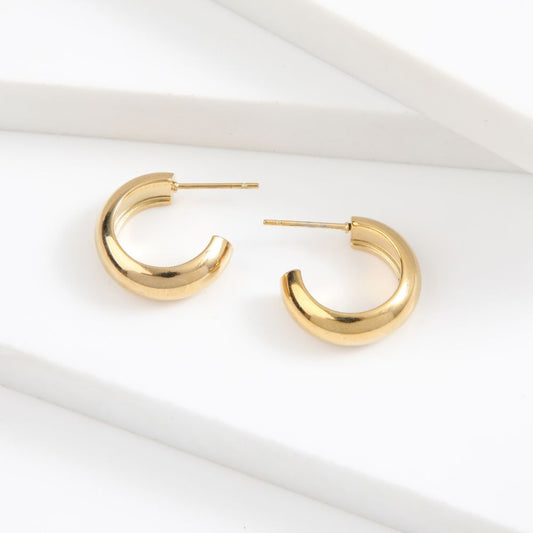 Aros Argolla Pan Dorado Acero Inoxidable Humana