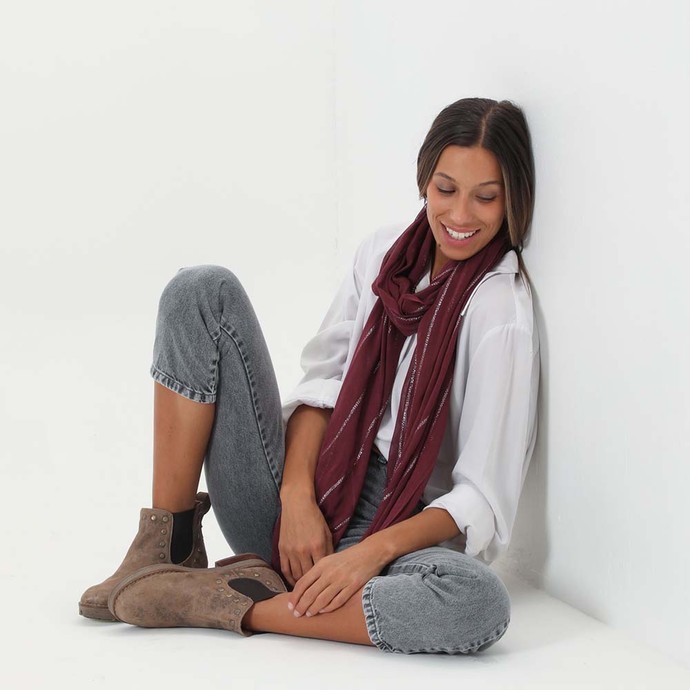 Pañuelo Liso Burdeo Azucena Tatienne