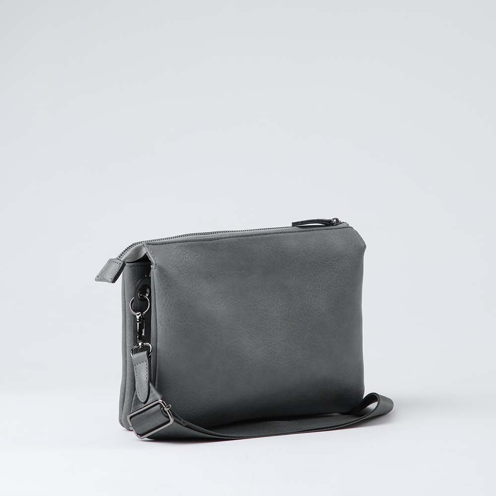 Cartera Cruzada Joss Plateada Humana