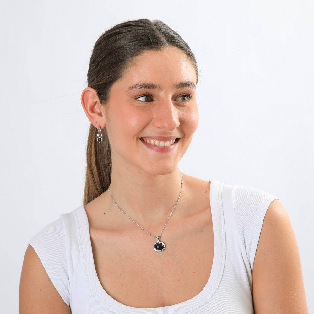 Set De Collar Viole Plateado I-D