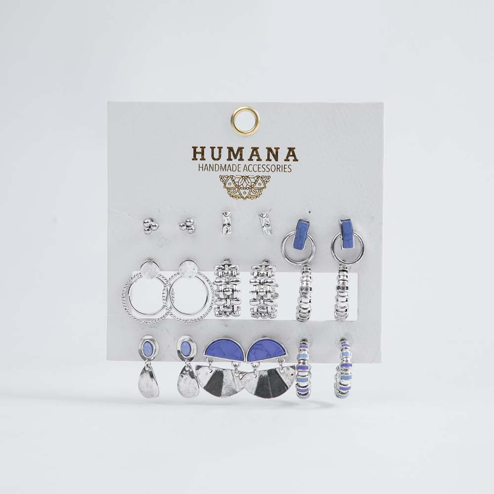 Set Aros Baniano Plateados Humana