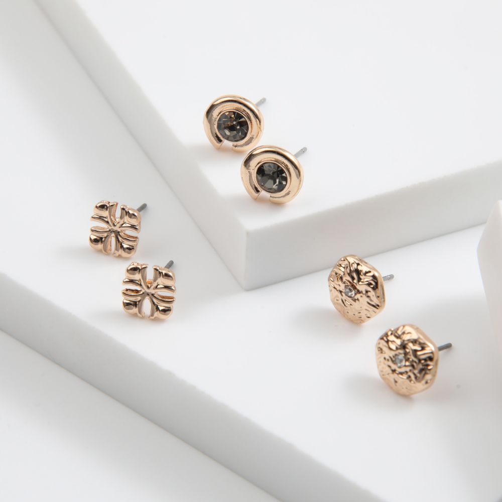 Set de 3 aros Boreal circones dorado ID