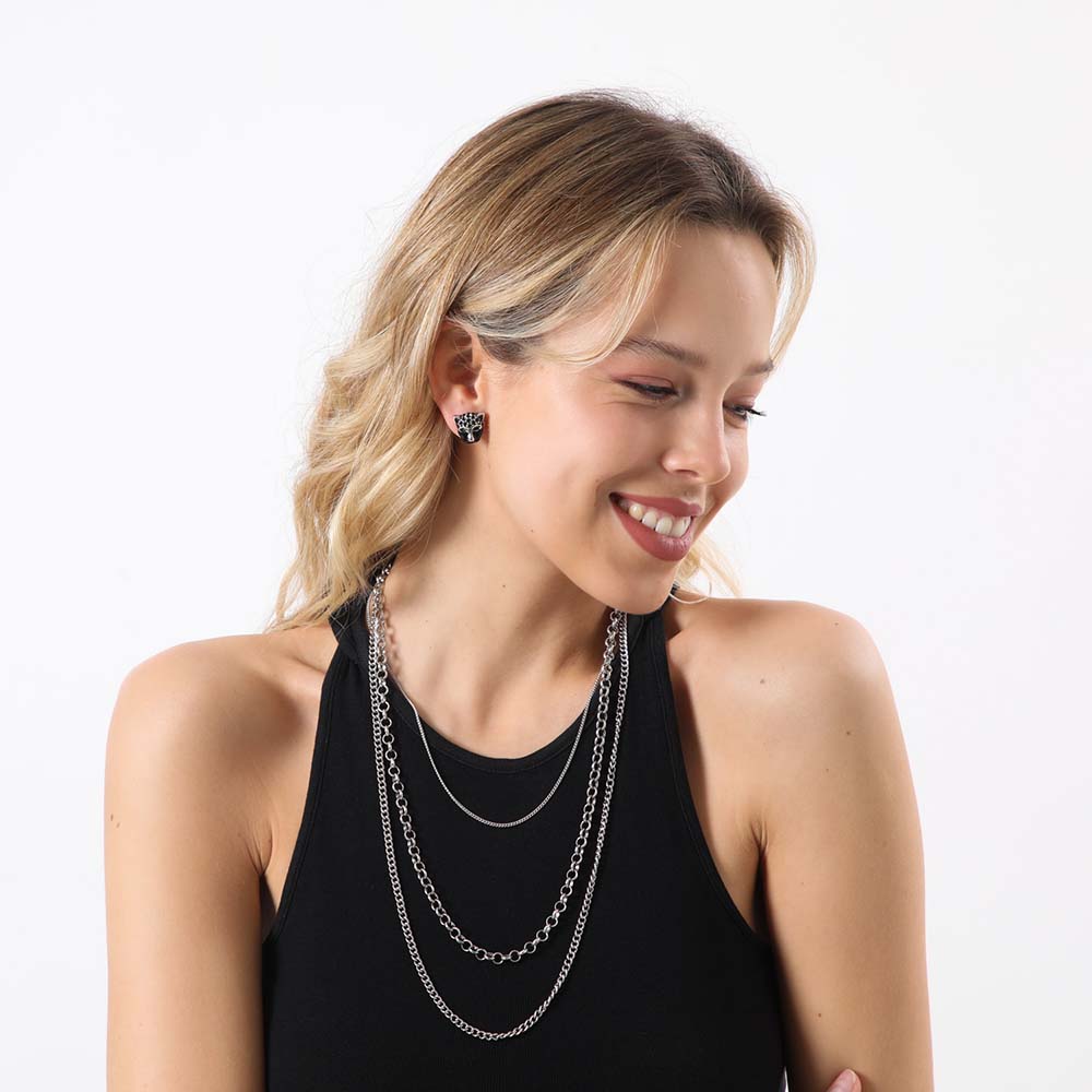 Collar Corto Badajos Plateado Humana