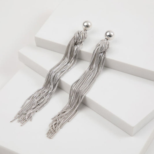 Aros Largo Fringes Dorado Humana