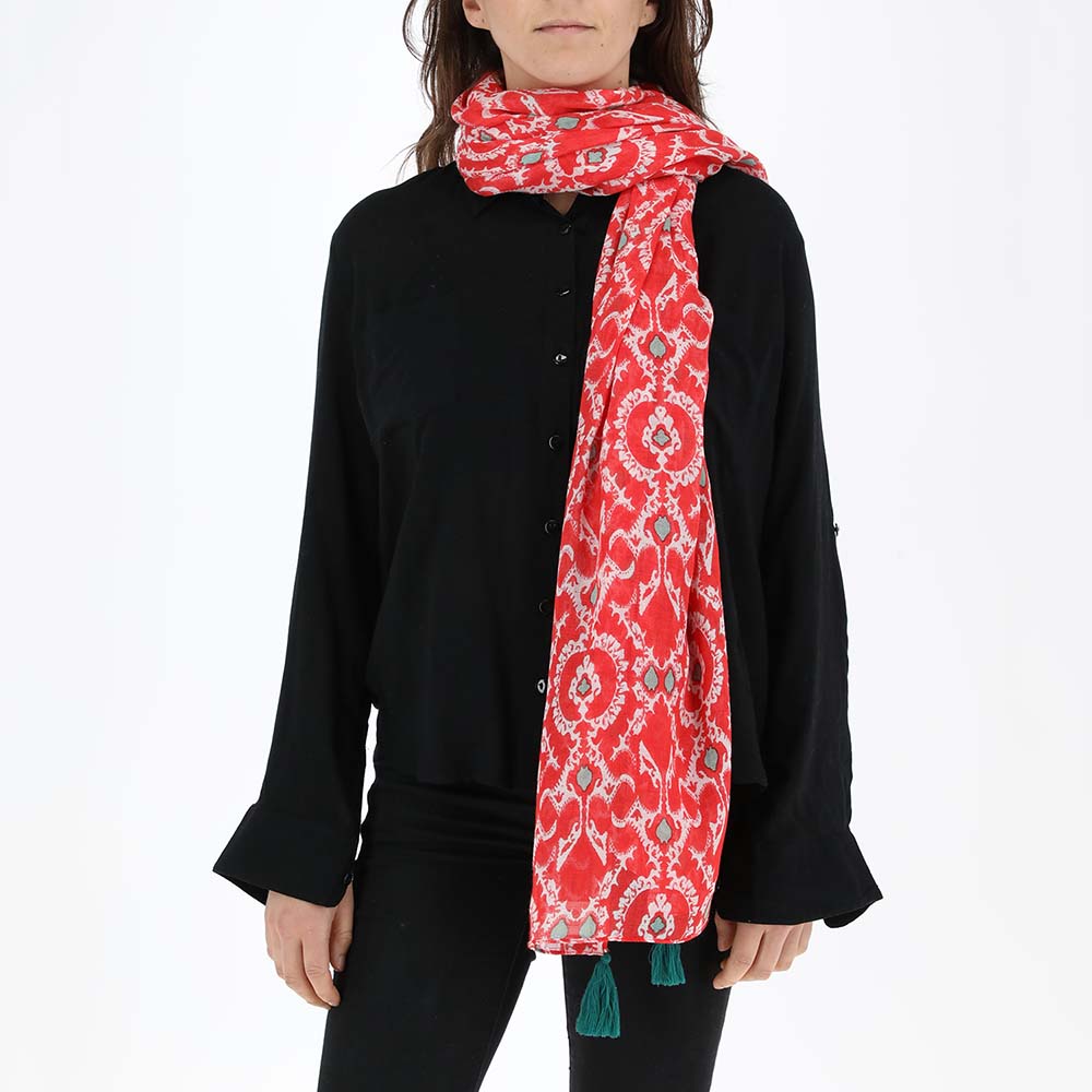 Pañuelo Estampado Boho Rojo Humana