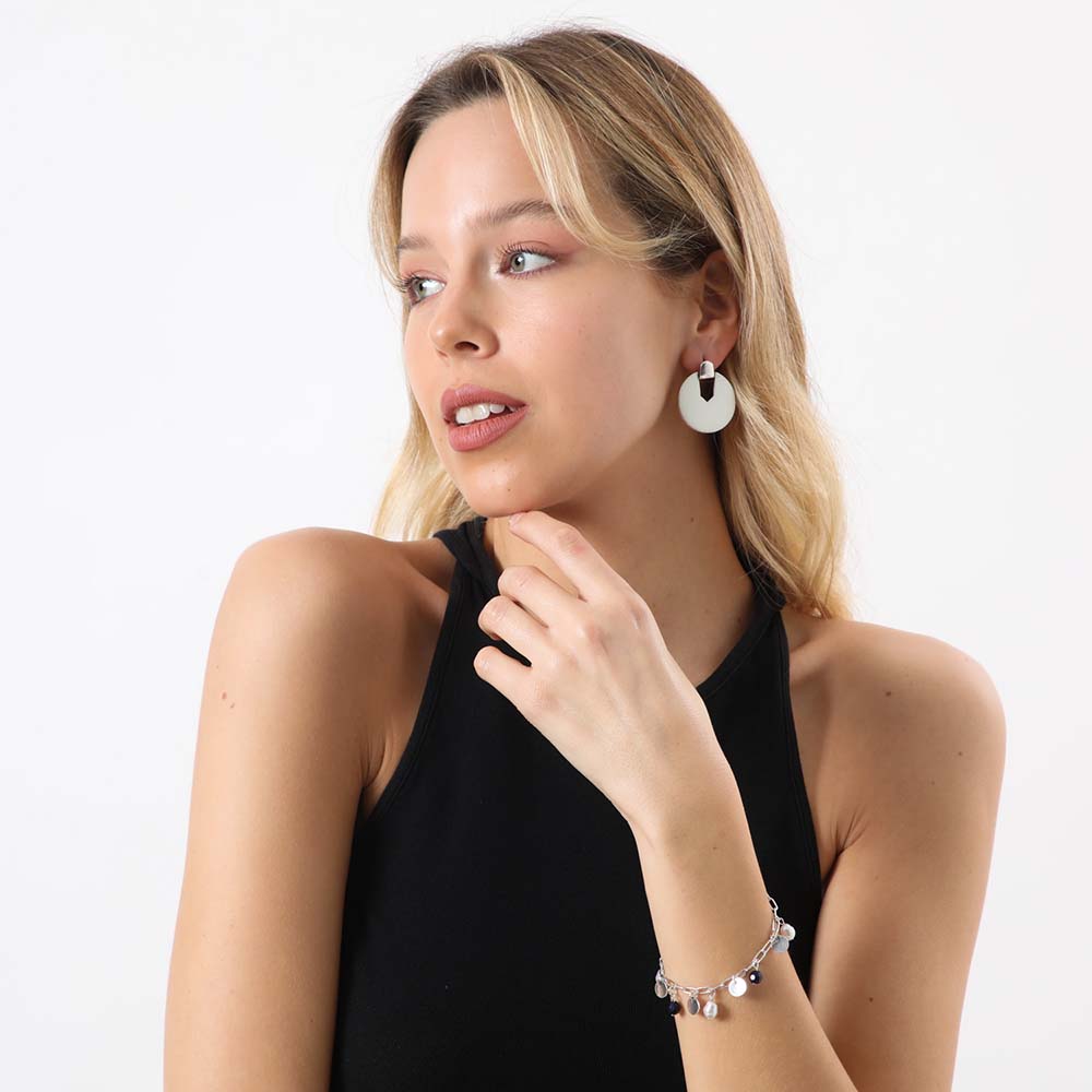 Aros Mediano Narciso Blanco Humana