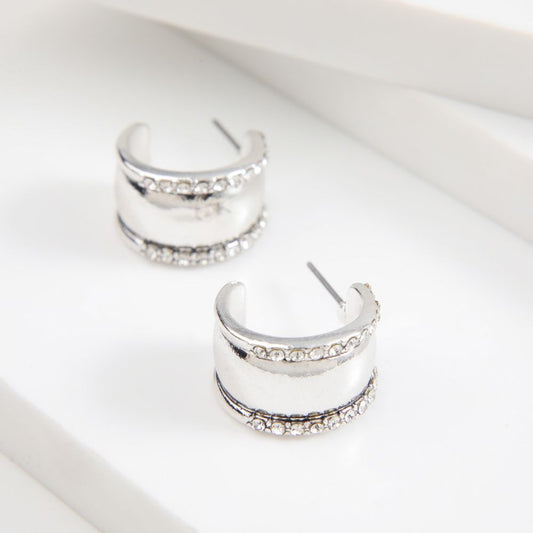 Aros Argolla Circónes Plateado Humana